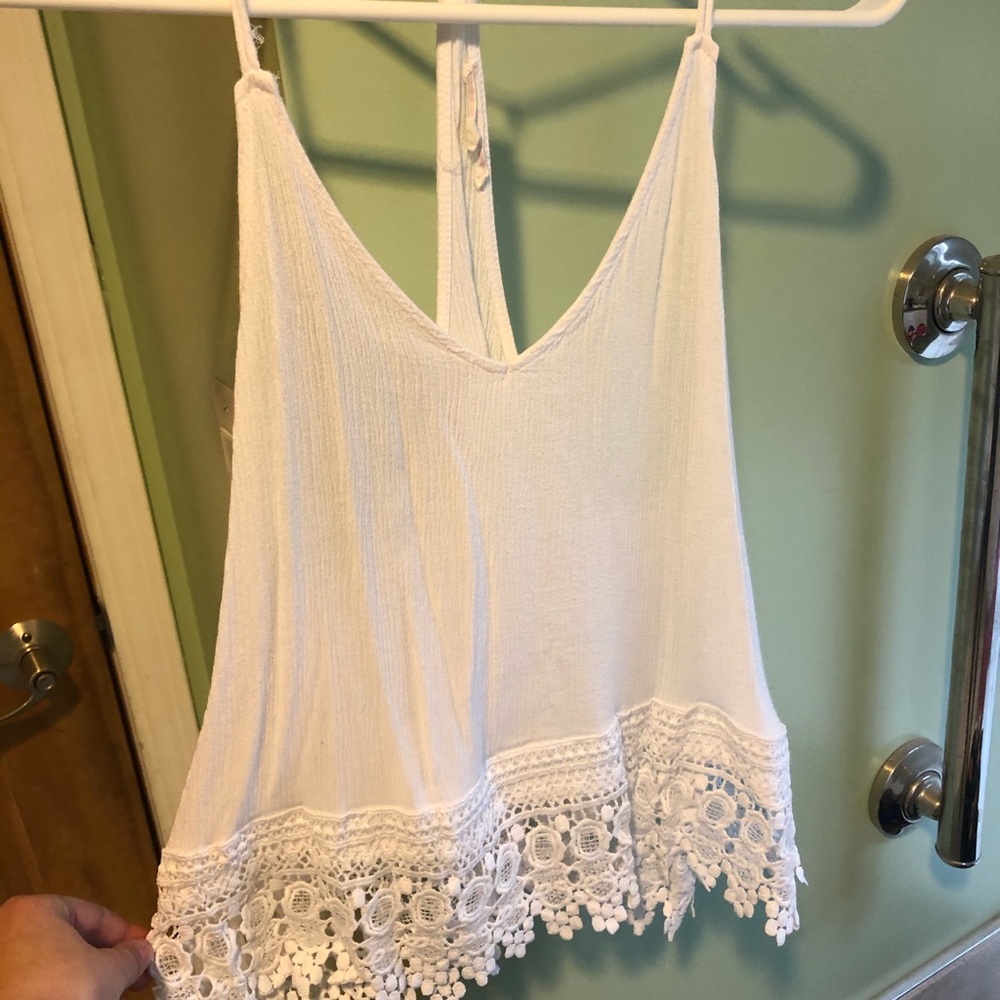 Love Culture White Laced Tank Top